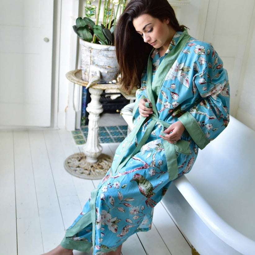 Ladies Dressing Gowns,Women'S Kimono Dressing Gown Sexy Solid Color Light  Blue Stitching Lace V-Neck Cotton Lightweight Nightwear Robe Loungewear  Length Bathrobe For Women Wedding Pyjamas Party,S : Amazon.co.uk: Fashion